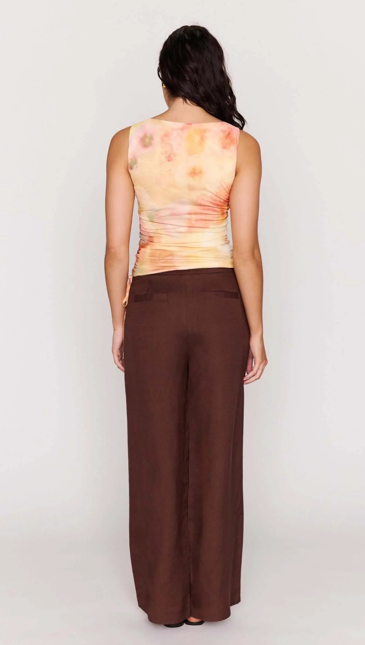 SUNSET TONAL DRAWSTRING MESH TOP