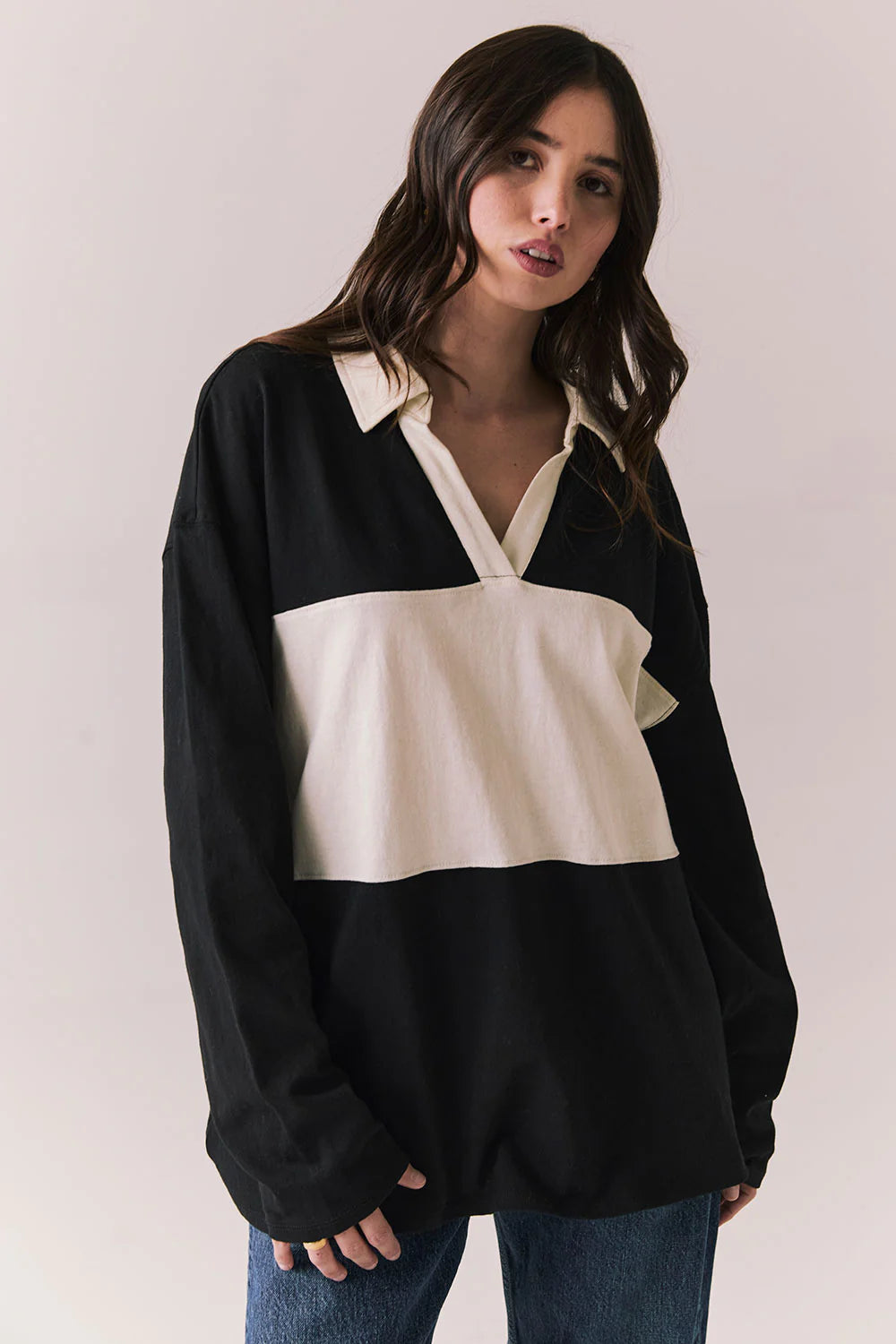 Chico Long Sleeve – Black and White Stripe Pullover