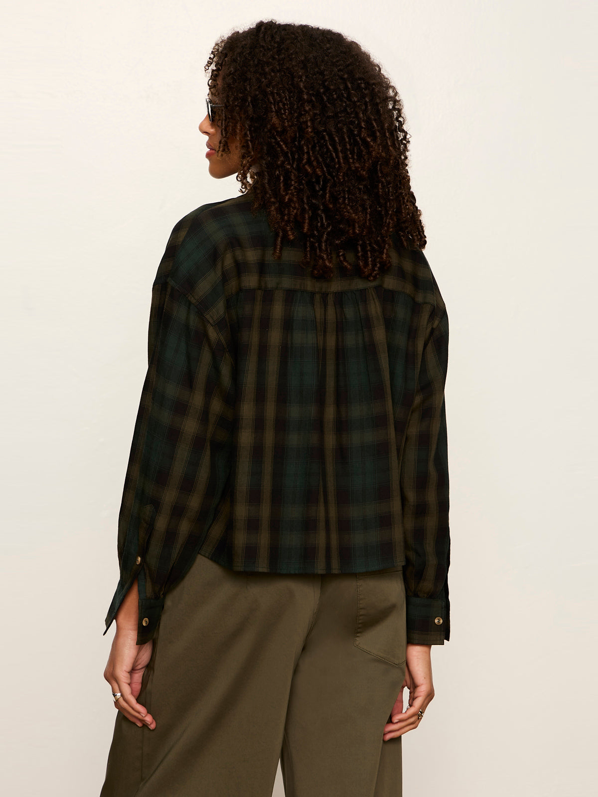 THE AUTUMN EDIT FLANNEL TOP FOREST PLAID