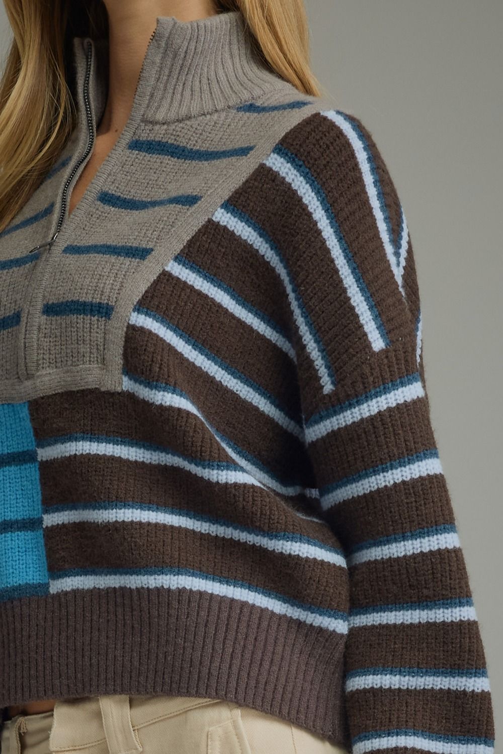 Multi Stripe Zip