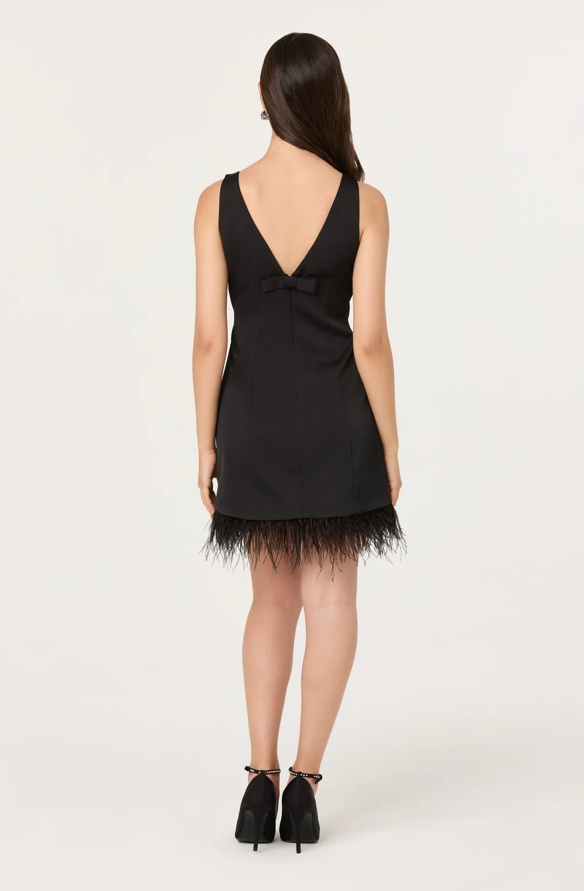 Alisanne Feather Trim Mini Dress