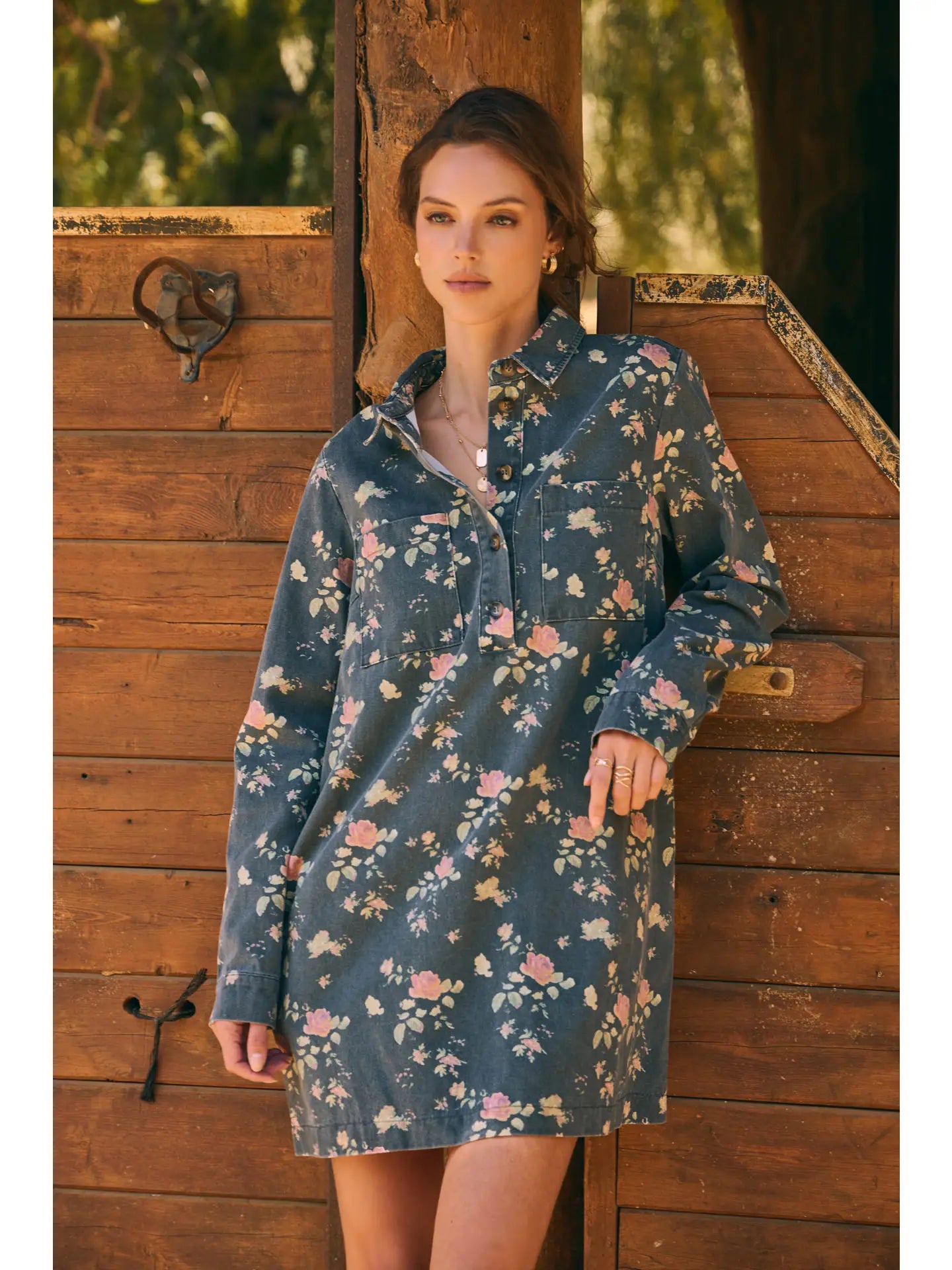 Still from A Film Mineral-Washed Victorian Floral Mini Dress