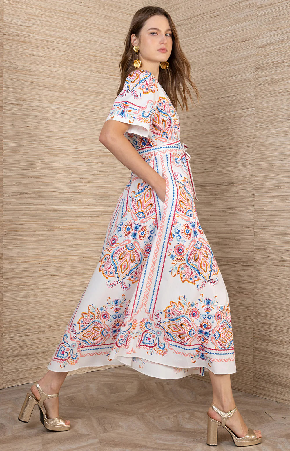 Mona Poplin Midi Dress