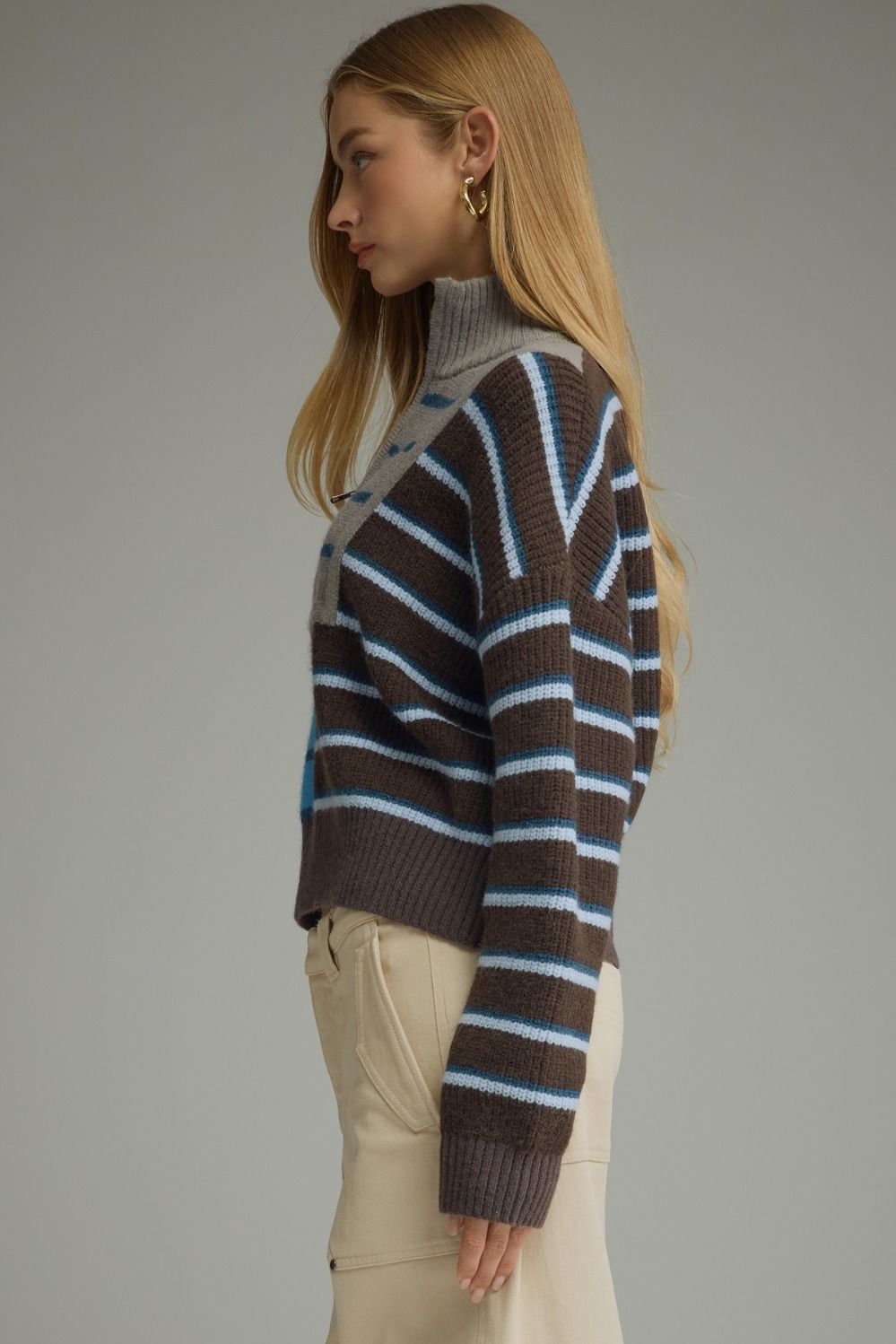 Multi Stripe Zip