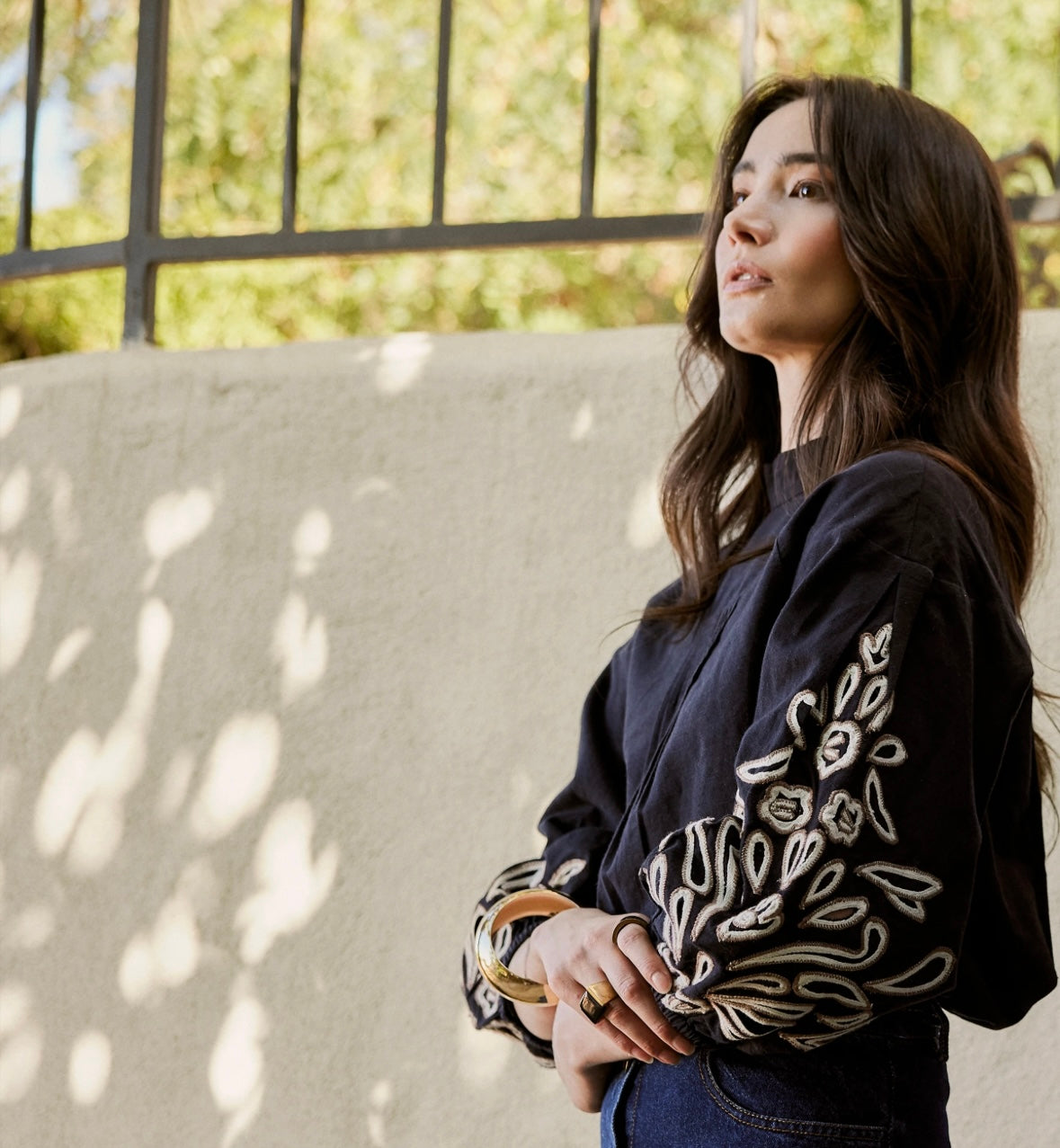 CLARISSA BLOUSE | BLACK/IVORY