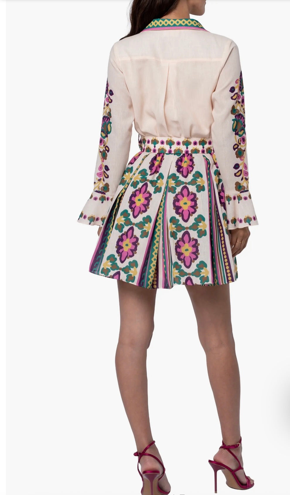Maris Mixed Print Long Sleeve Shirtdress