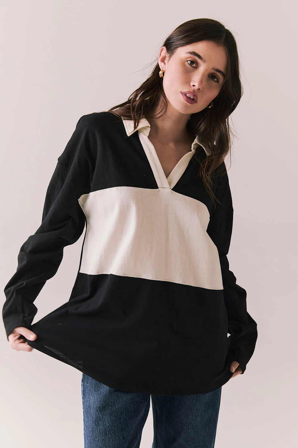 Chico Long Sleeve – Black and White Stripe Pullover