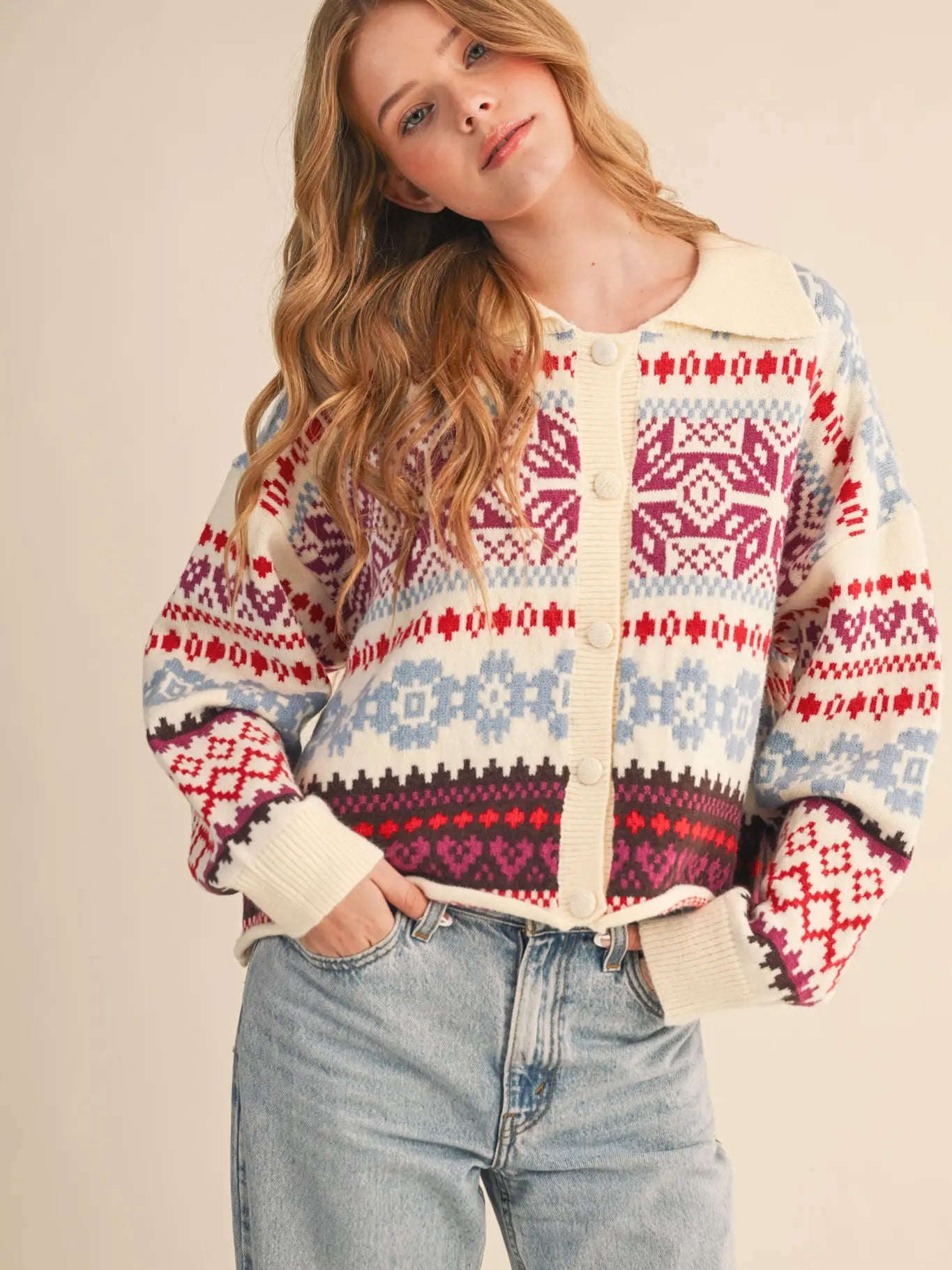 Fair Isle Sweater Cardigan