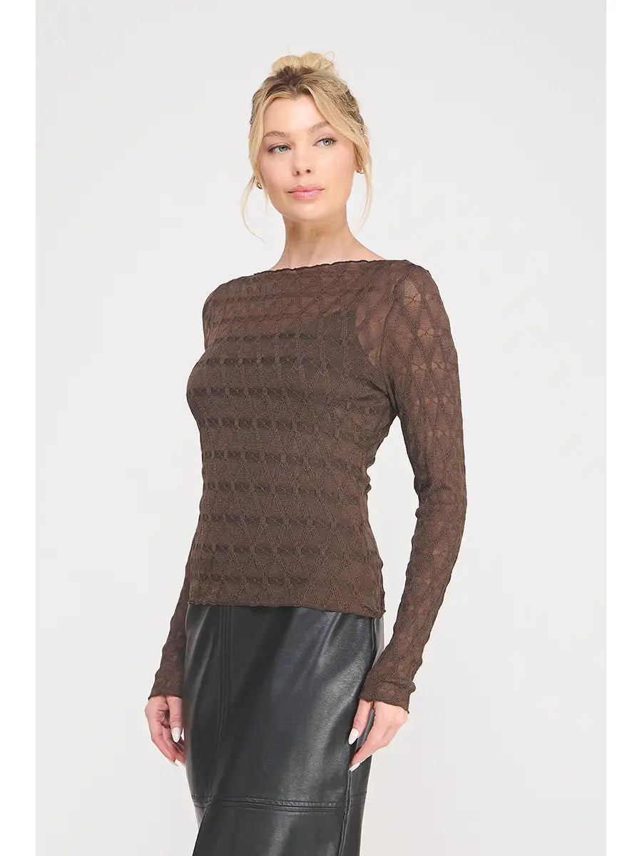 Mesh Long Sleeve Top