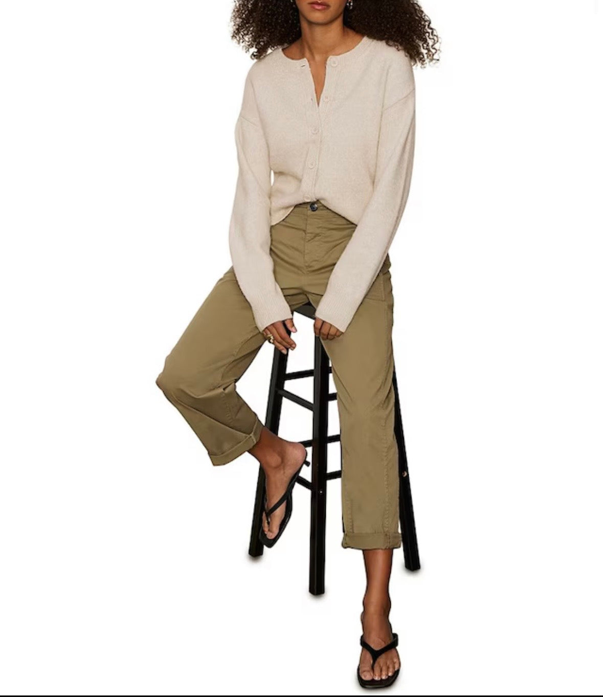Boyfriend Cruiser Standard Rise Barrel Leg Twill Pants