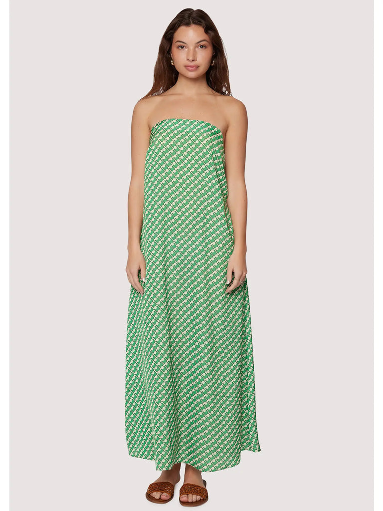 Giselle Maxi Dress - Resort Satin Strapless Pockets Green The S.E.E. Boutique Giselle Maxi Dress - Resort Satin Strapless Pockets Green The S.E.E. Boutique