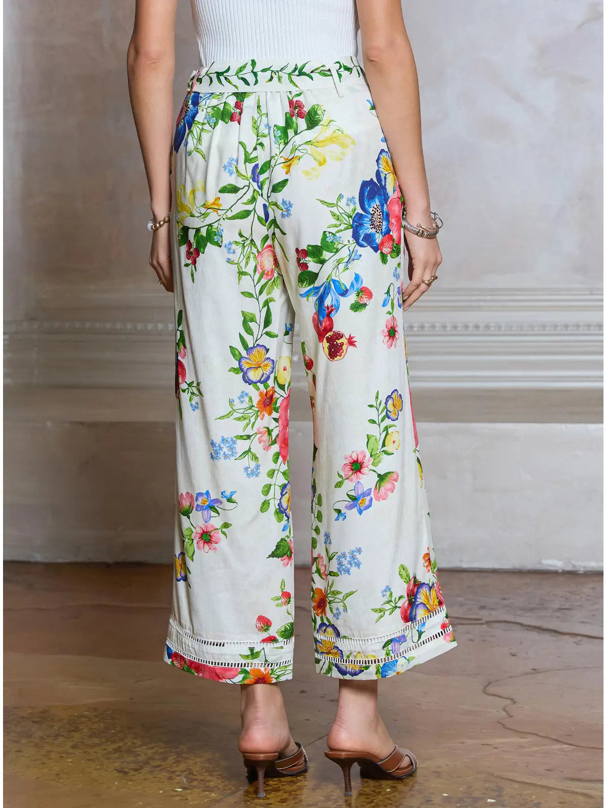 Floral Printed Wide Leg Pants