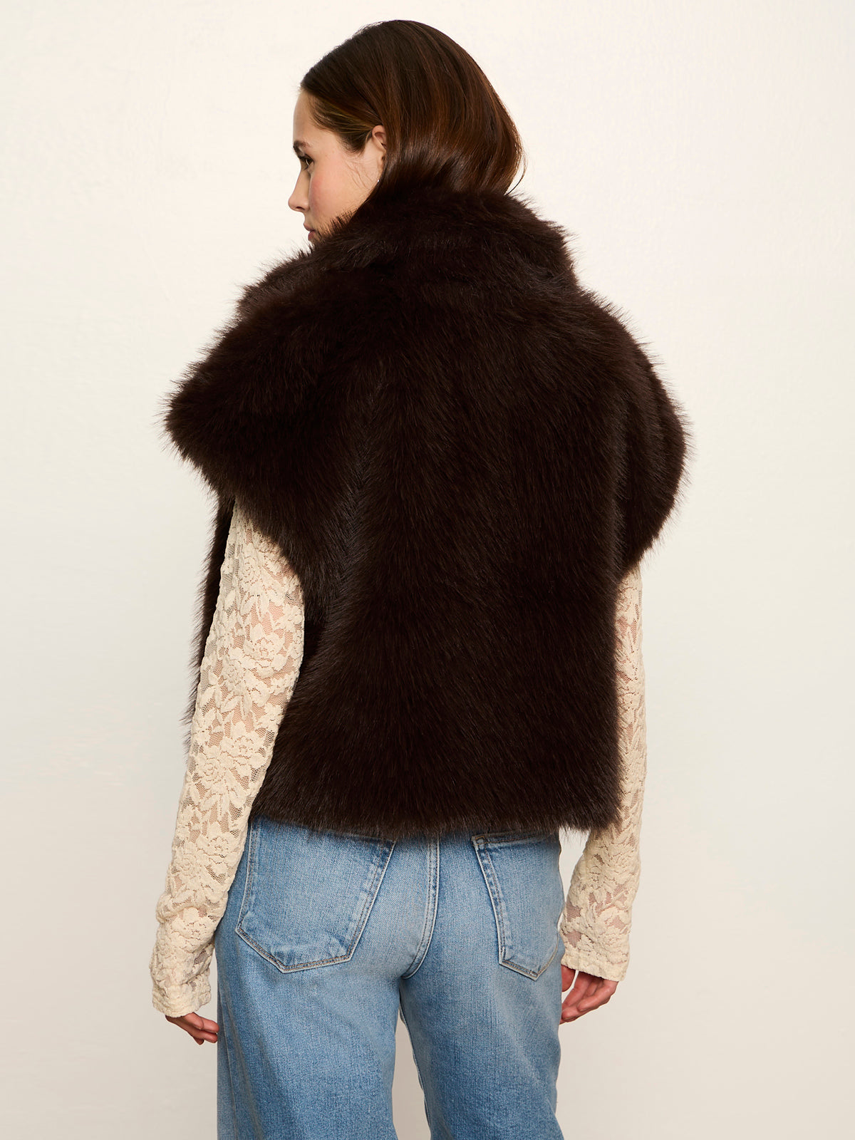 SILKY FUR VEST ARCTIC HARE