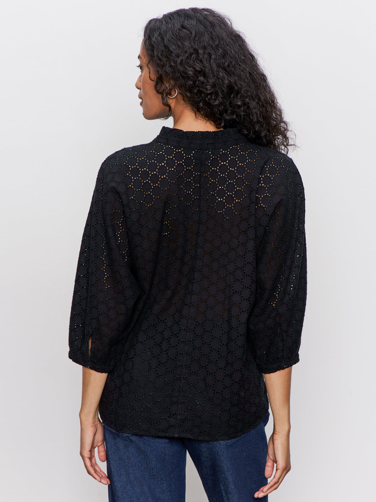 PETAL DROP BLOUSE BLACK