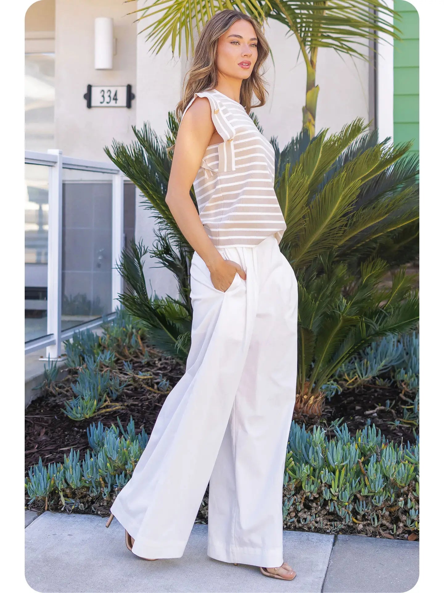 Striped Sleeveless Knit Top