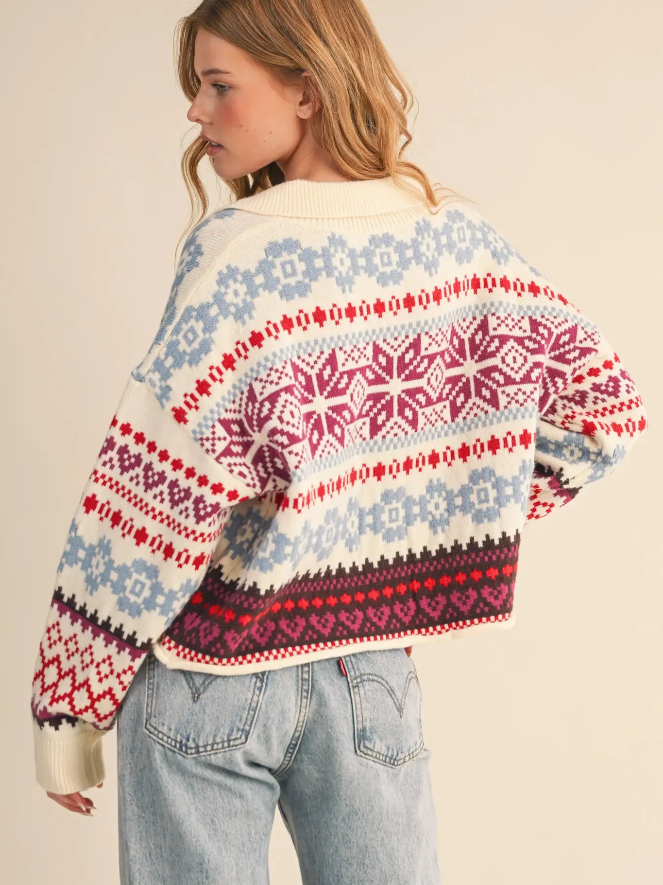 Fair Isle Sweater Cardigan
