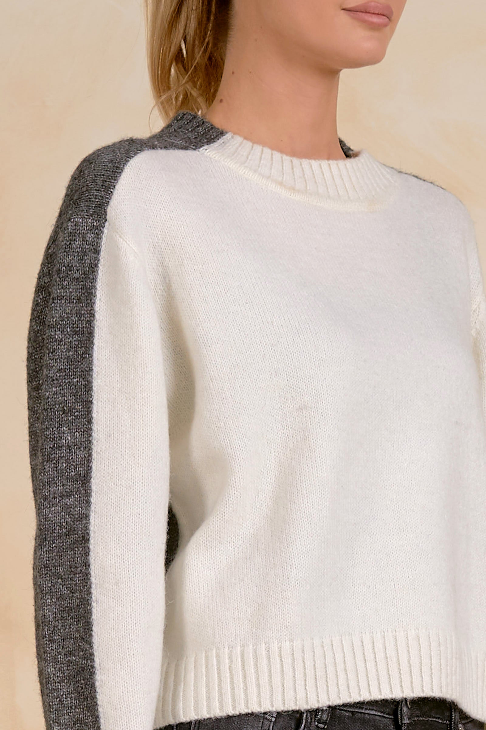 Two Tone Split Sweater
