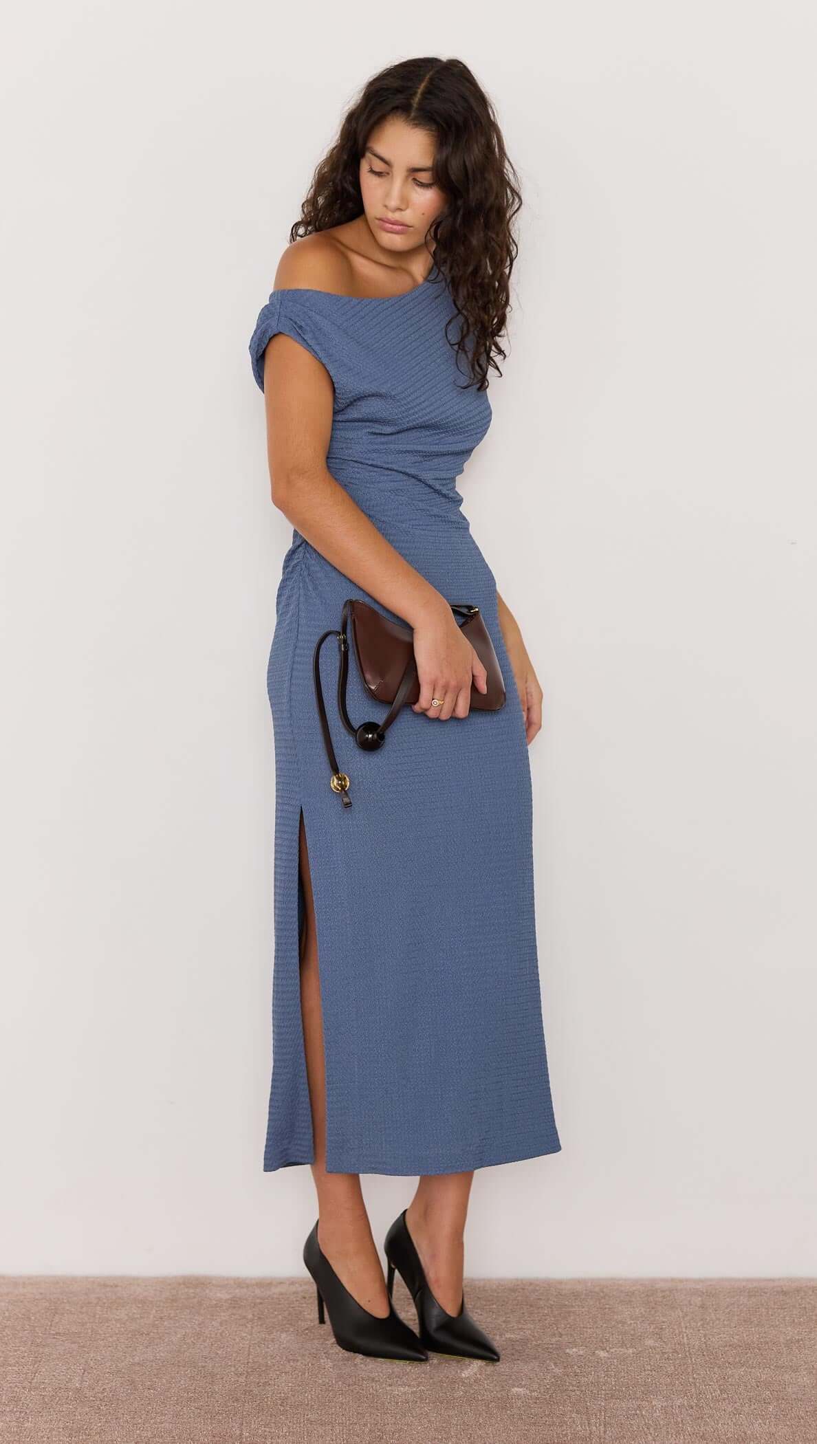 FREYA ASYMMETRICAL DRESS - BLUE