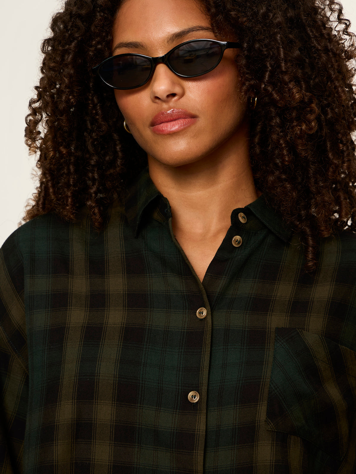 THE AUTUMN EDIT FLANNEL TOP FOREST PLAID