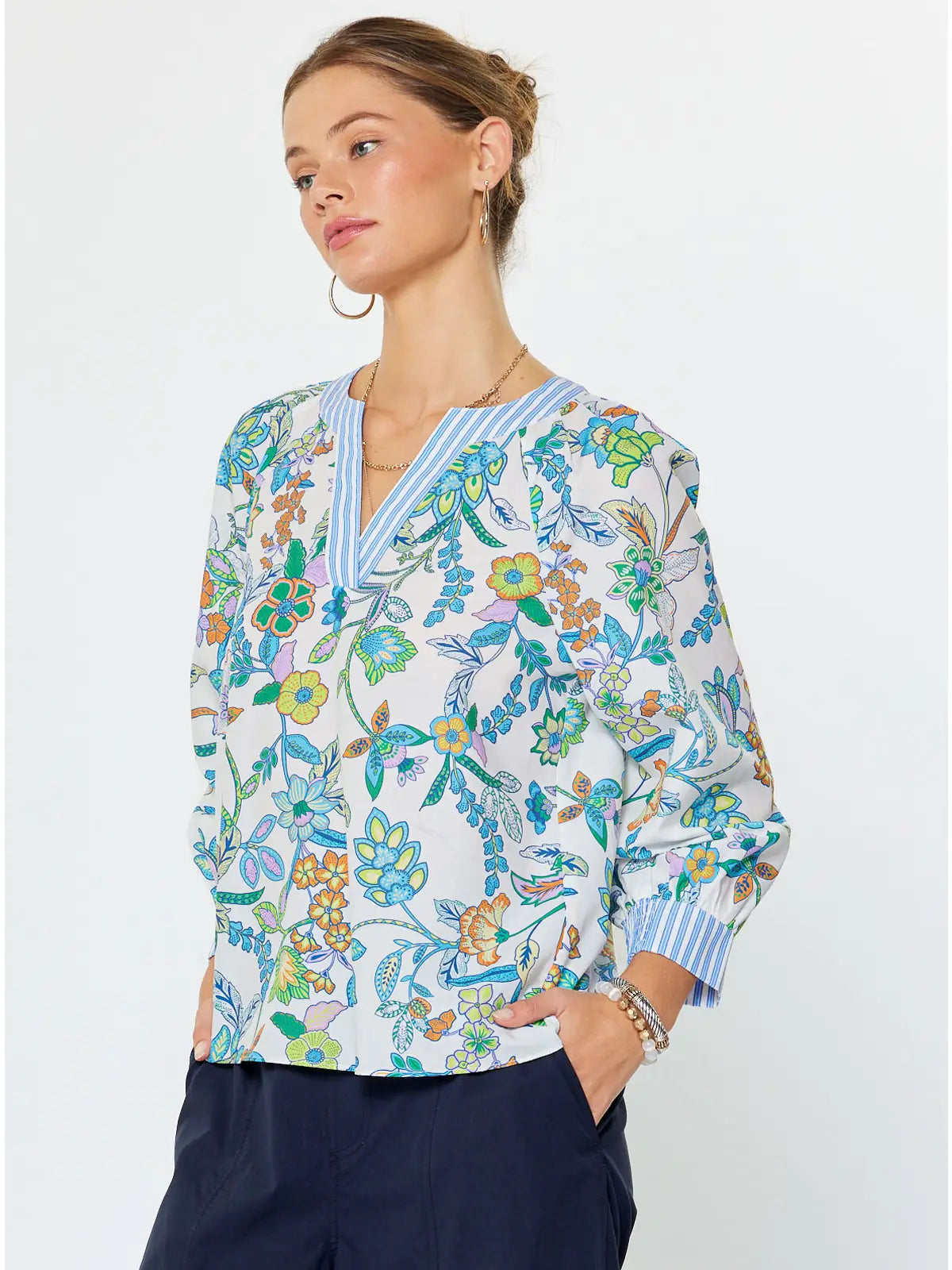 Floral Paisley Long-Sleeve Blouse