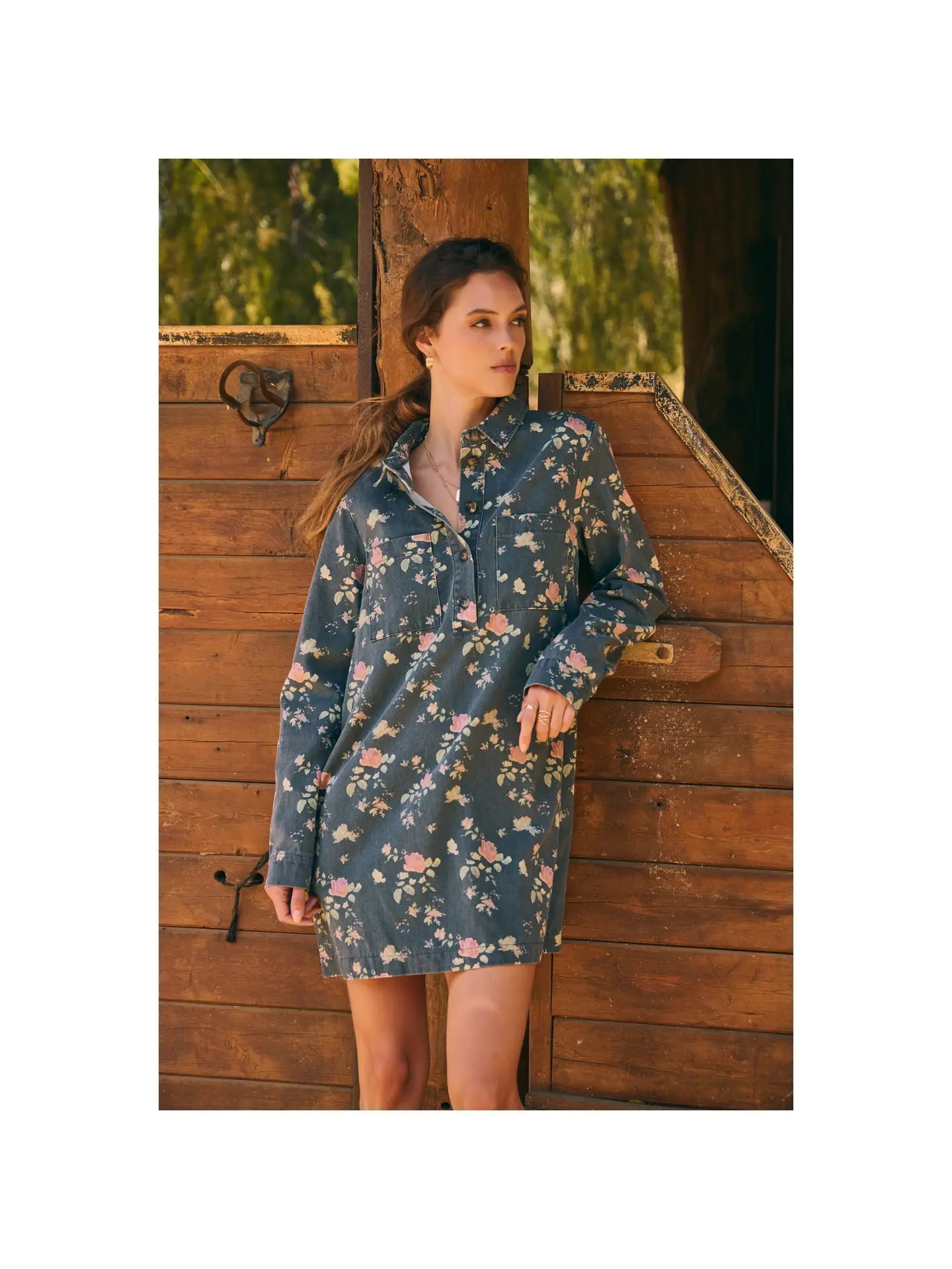 Still from A Film Mineral-Washed Victorian Floral Mini Dress