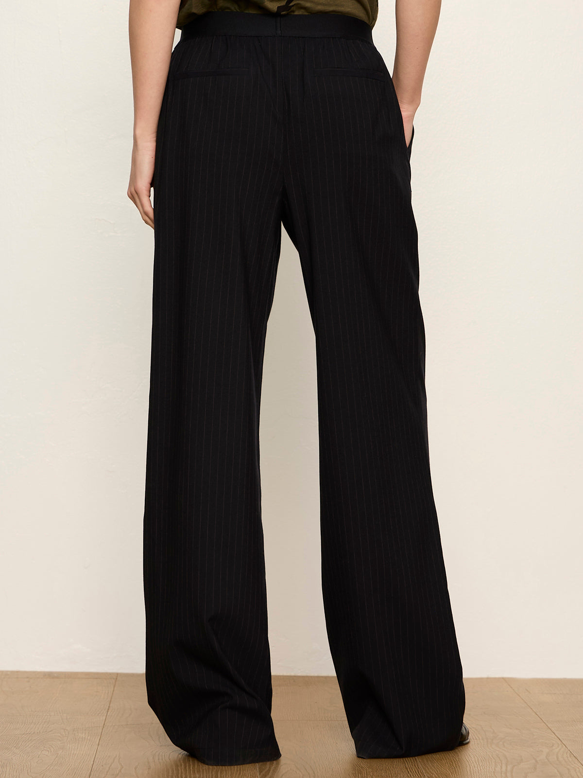 UPLIFT PULL-ON TROUSER NAVY PINSTRIPE