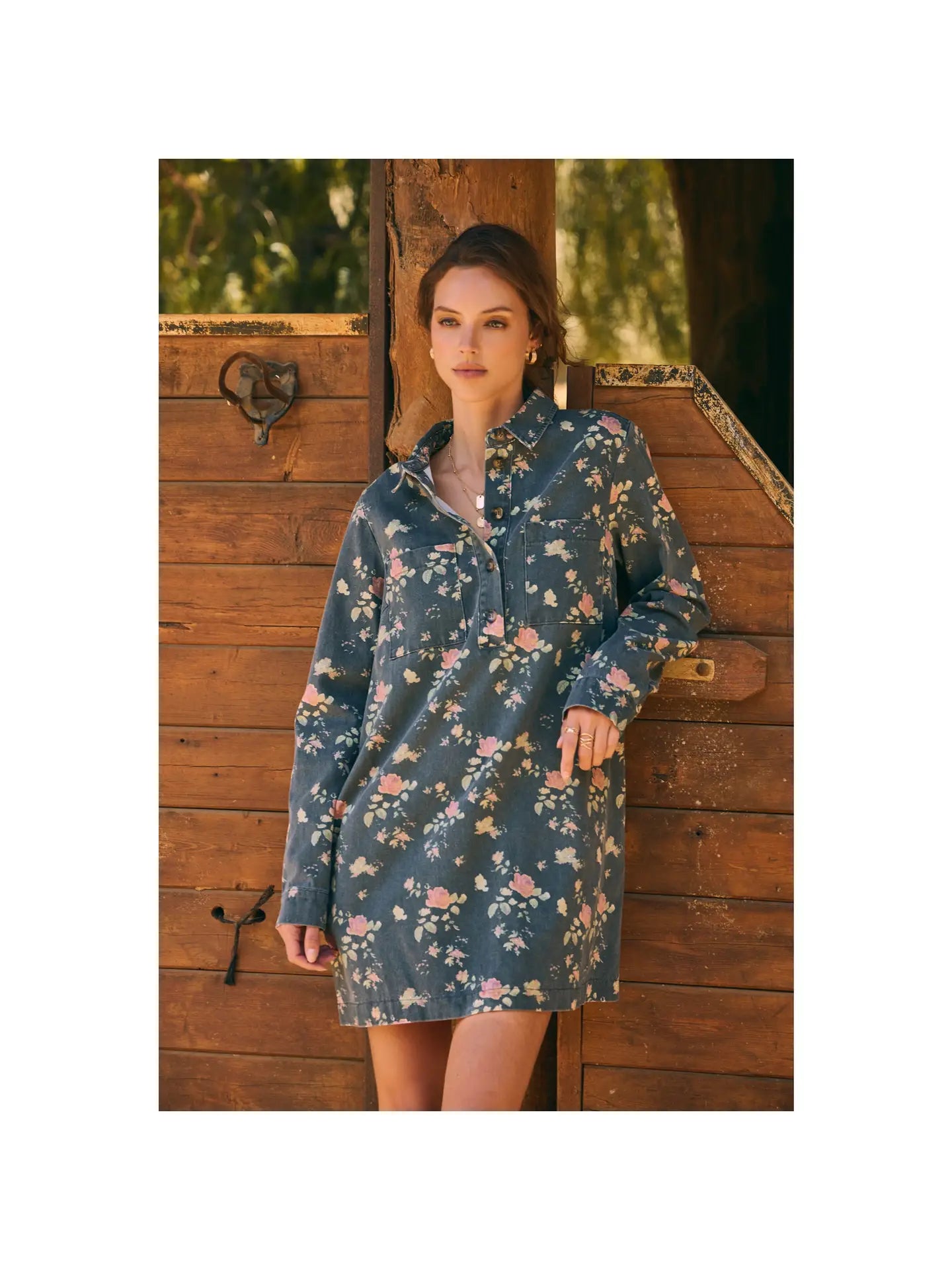 Still from A Film Mineral-Washed Victorian Floral Mini Dress