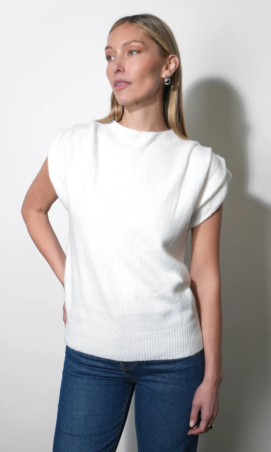 Arieta Sleeveless Funnel Knit Top