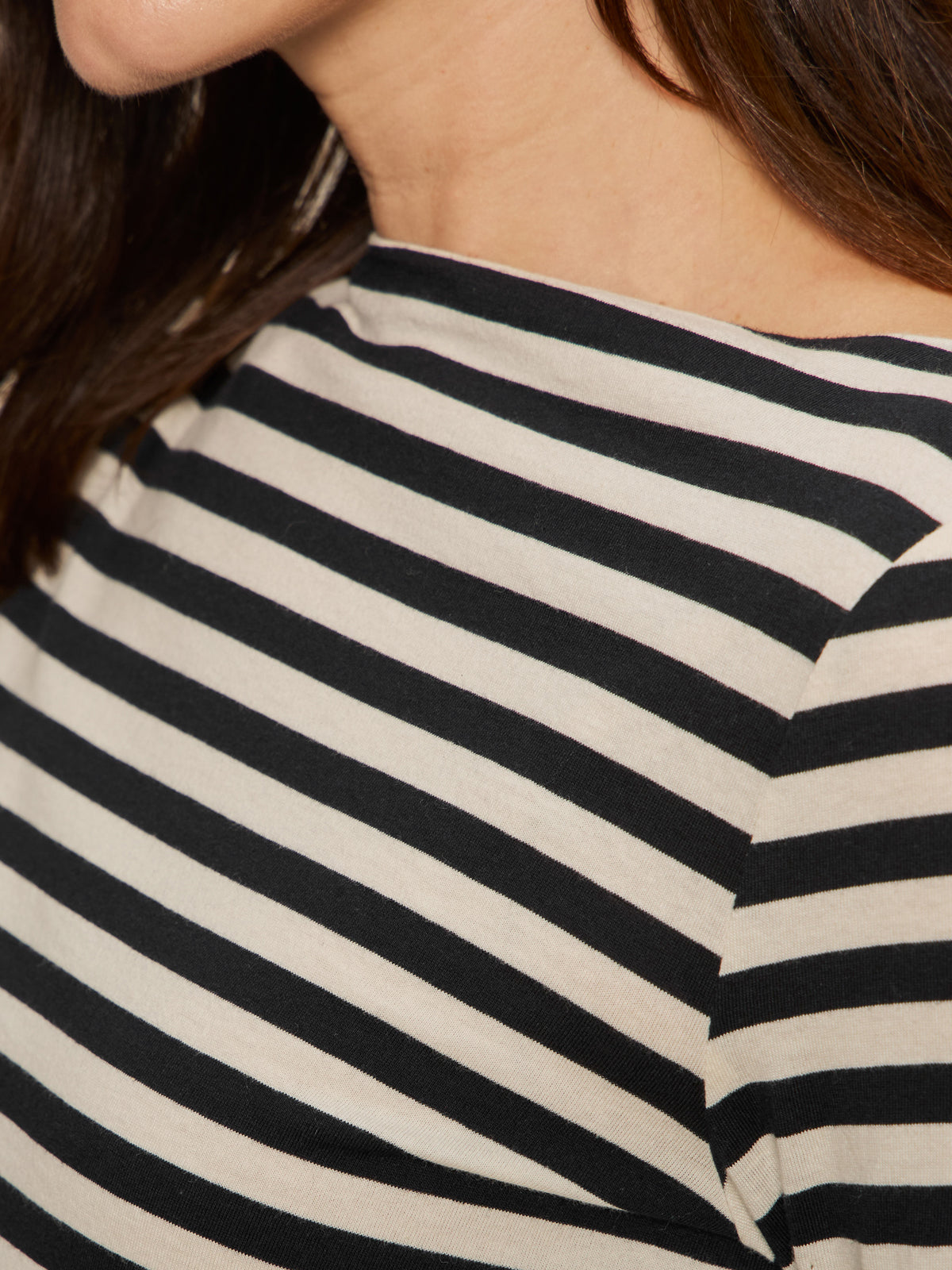 BOATNECK LONG SLEEVE TEE LIGHT OAT/BLACK STRIPE