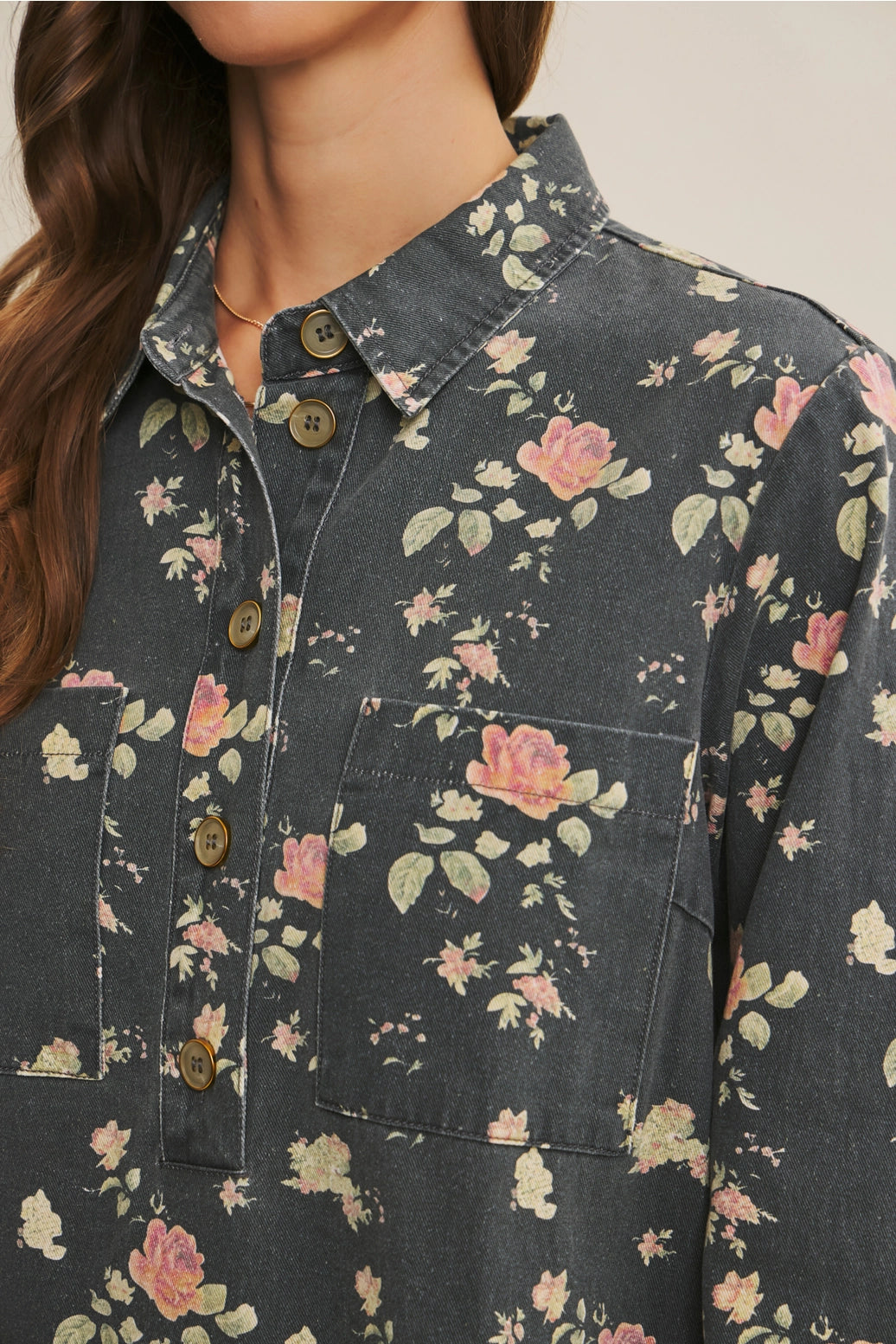 Still from A Film Mineral-Washed Victorian Floral Mini Dress
