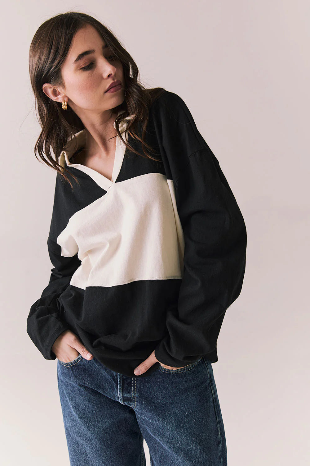 Chico Long Sleeve – Black and White Stripe Pullover