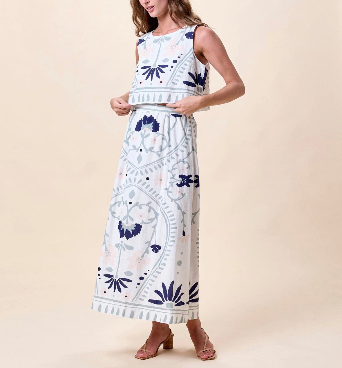 JULIET ANKLE SKIRT | LILIANA BLUE SURF