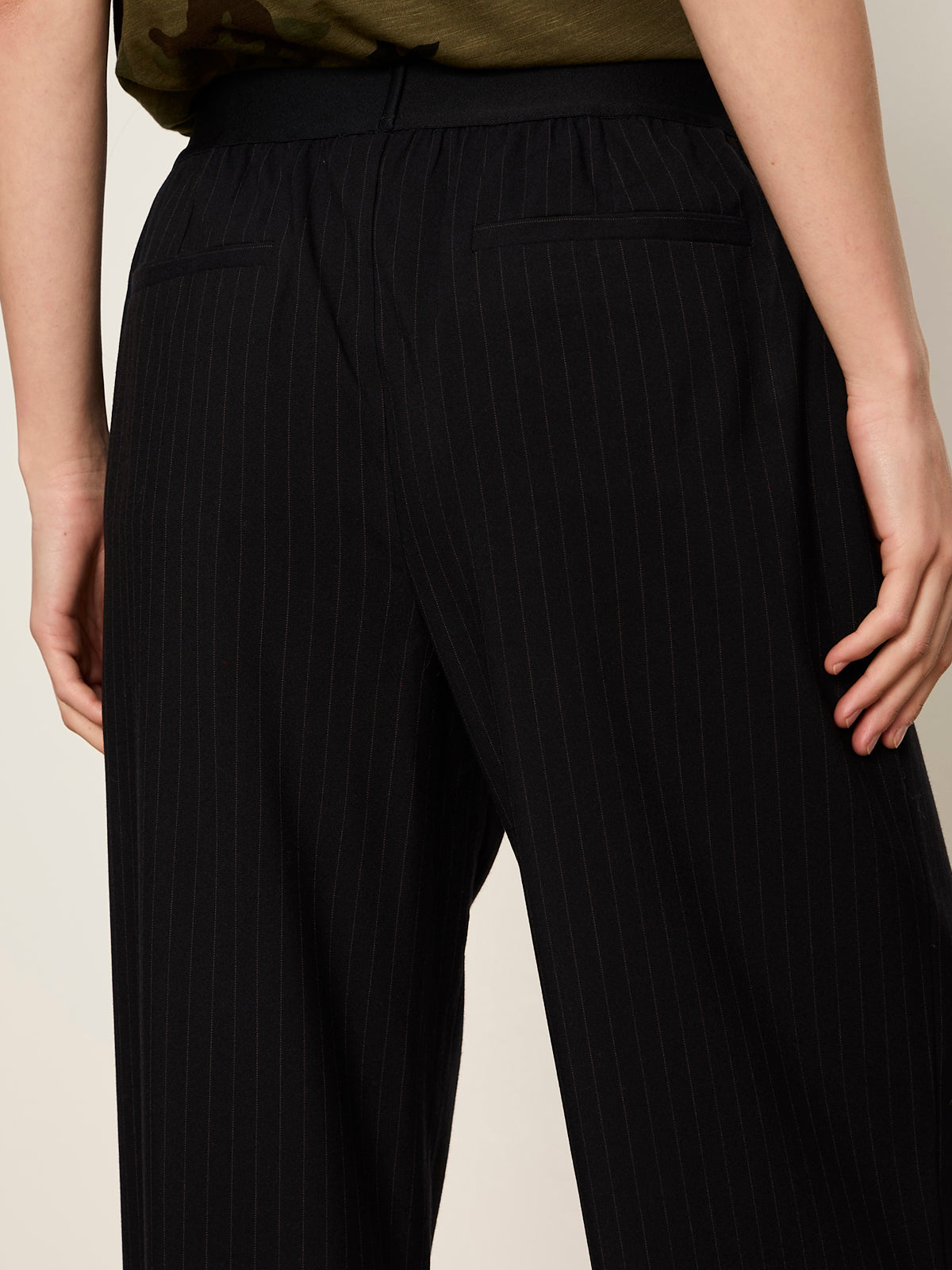 UPLIFT PULL-ON TROUSER NAVY PINSTRIPE