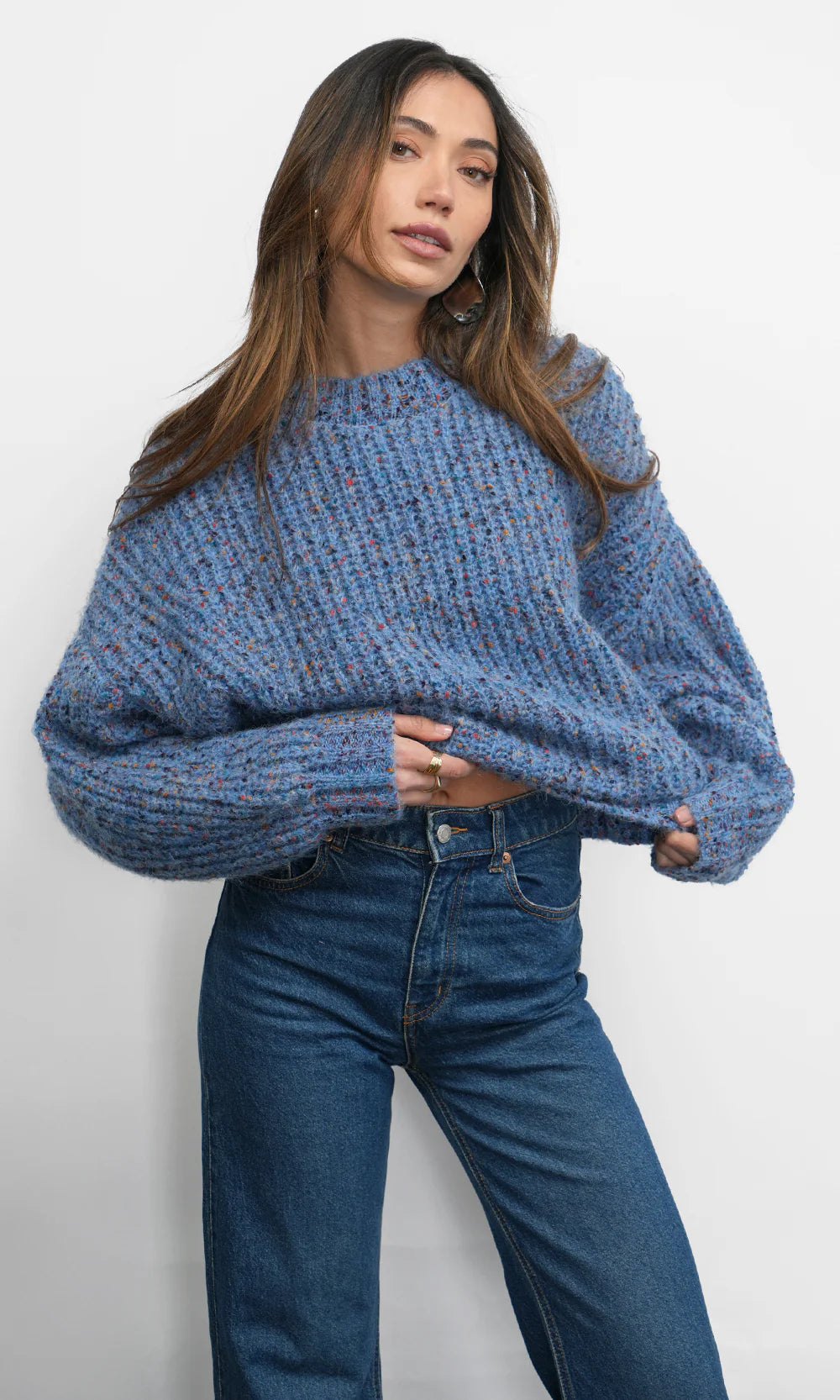 Jasper Slouchy Speckled Crew Neck Sweater