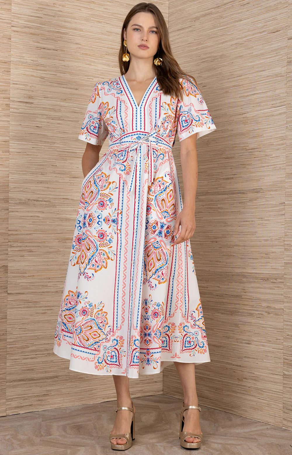 Mona Poplin Midi Dress