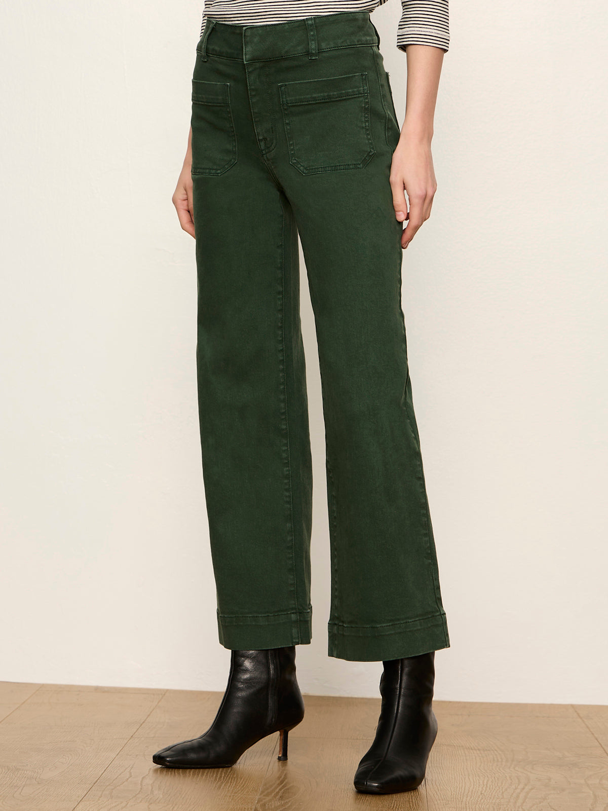 CHELSEA WIDE LEG JEAN WASHED FOREST