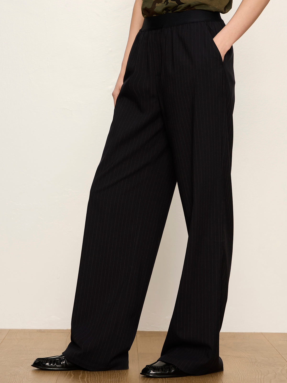 UPLIFT PULL-ON TROUSER NAVY PINSTRIPE