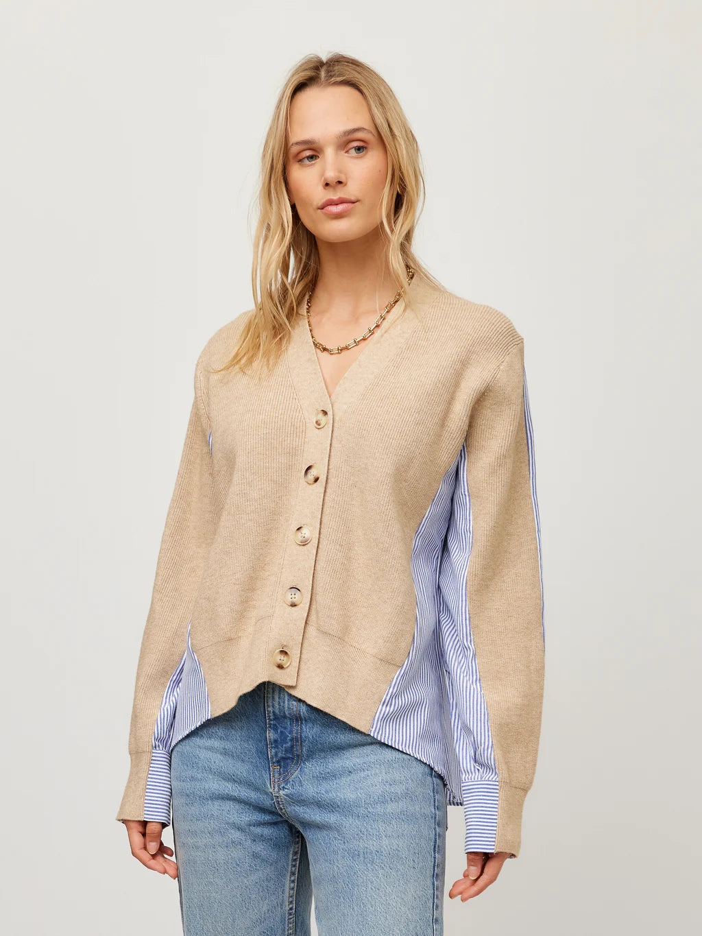 CELINE MIXED MEDIA CARDIGAN