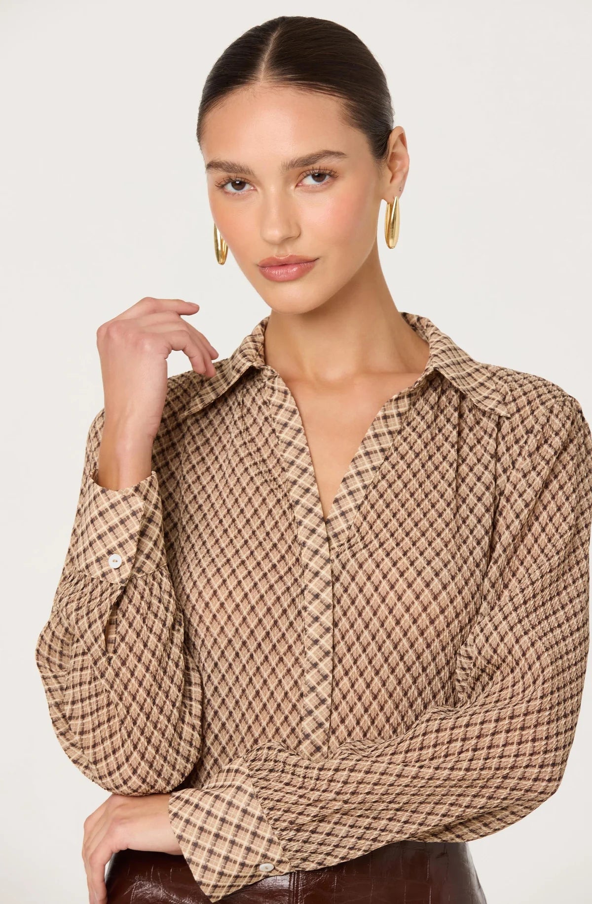 Laurel Diamond Print Long Sleeve Top