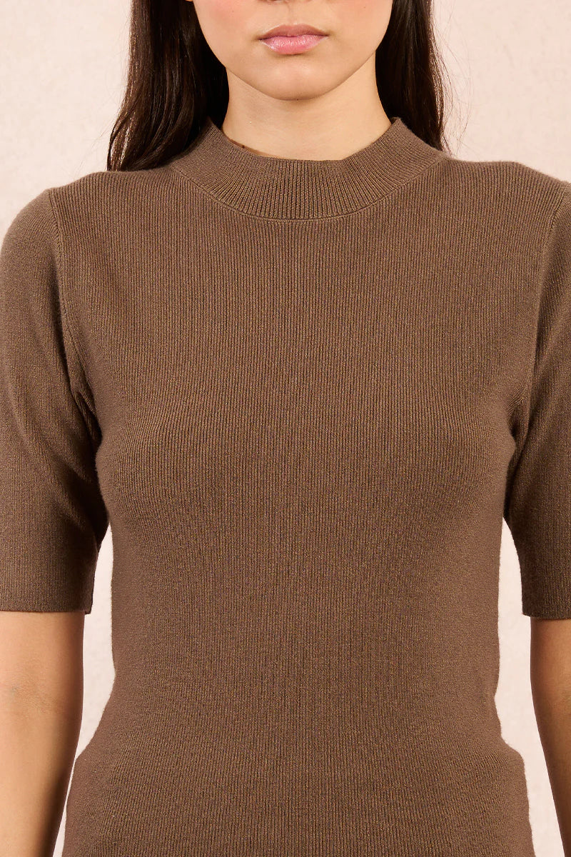Rib Knit Top-khaki