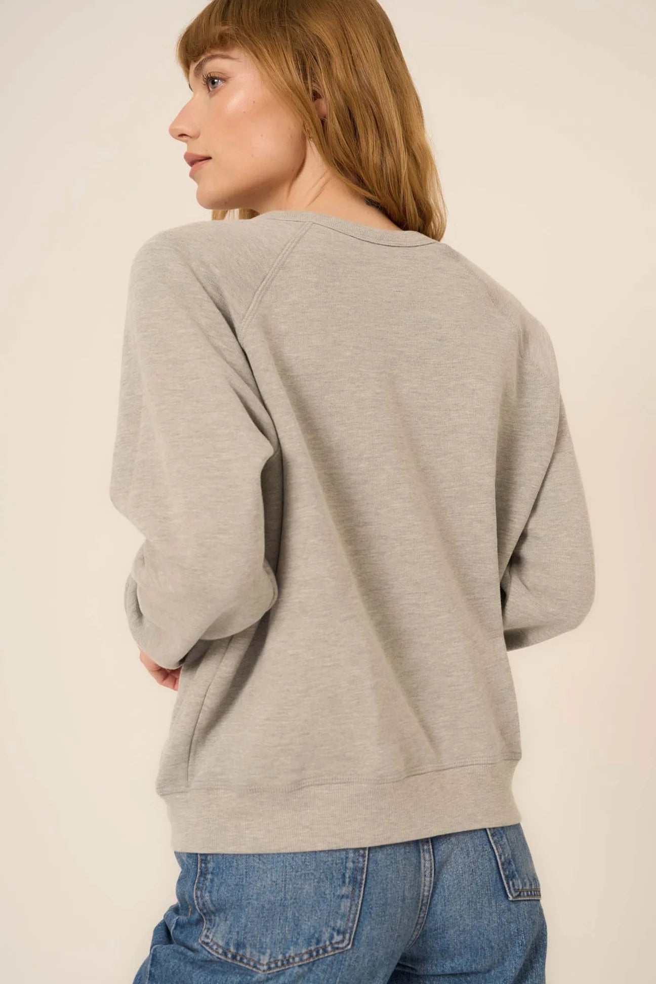 TEAM NAUGHTY/TEAM NICE REVERSIBLE SWEATSHIRT - HEATHER GREY