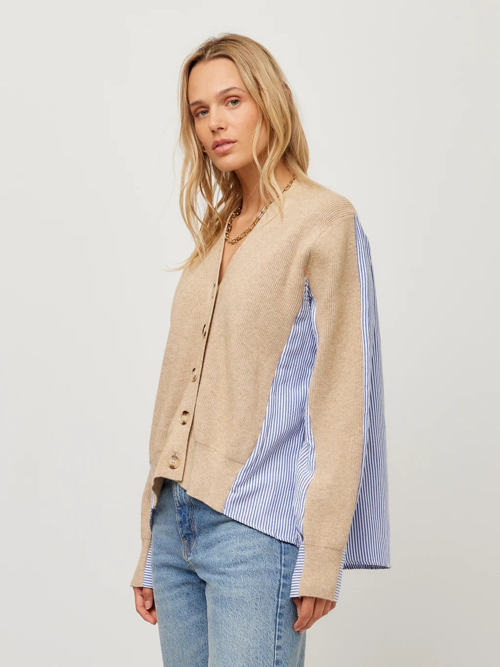 CELINE MIXED MEDIA CARDIGAN