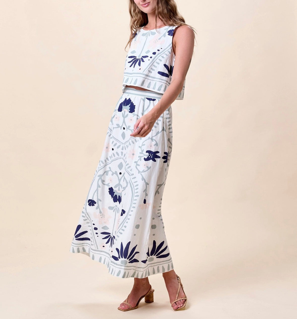 JULIET ANKLE SKIRT | LILIANA BLUE SURF
