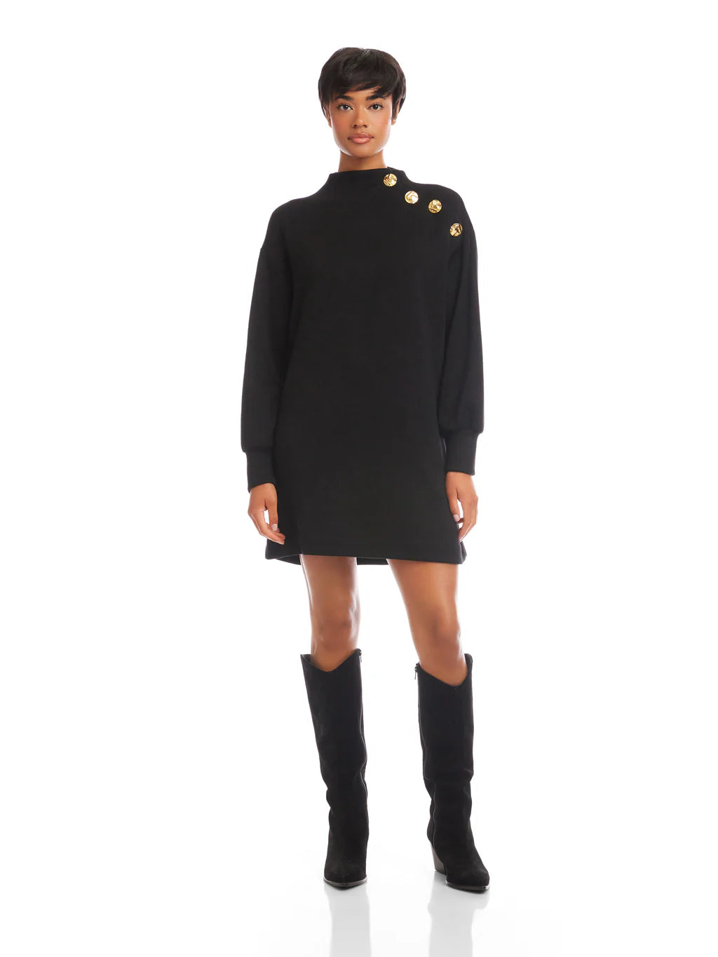 BRENNA MOCK NECK DRESS