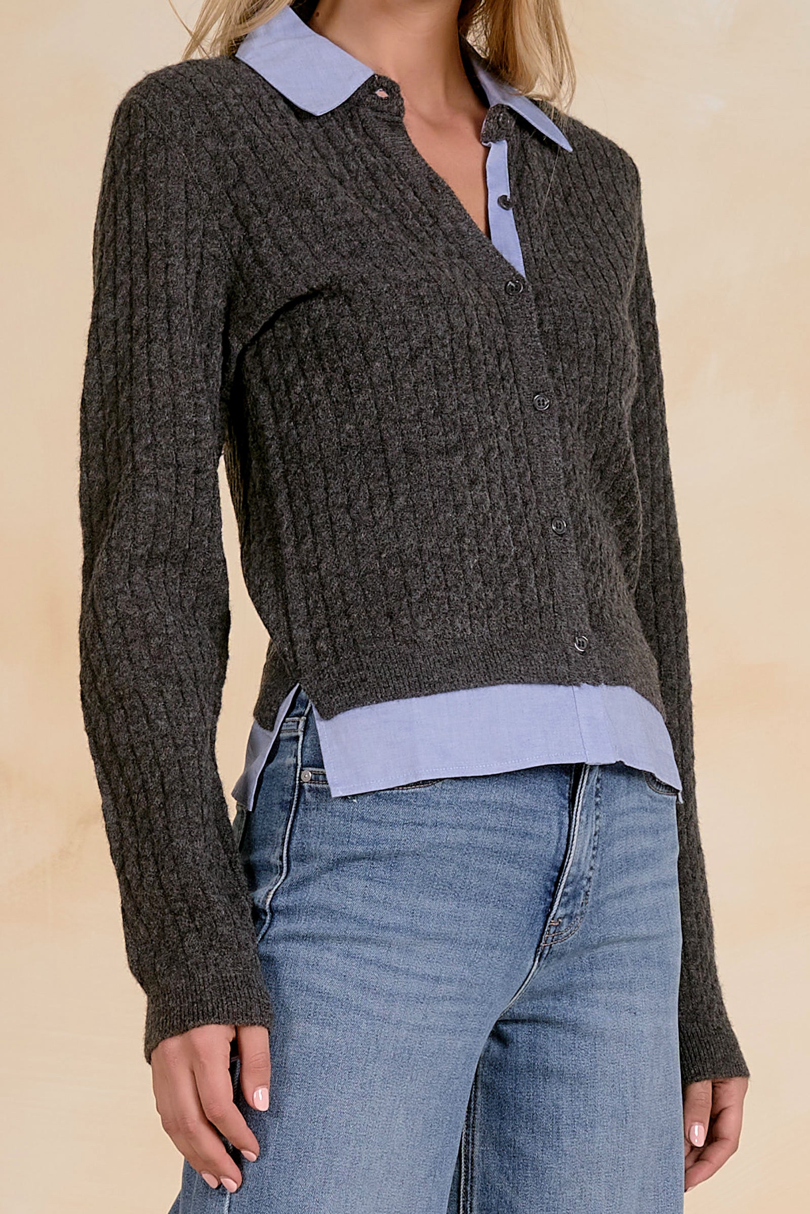 Pop of Collar Sweater