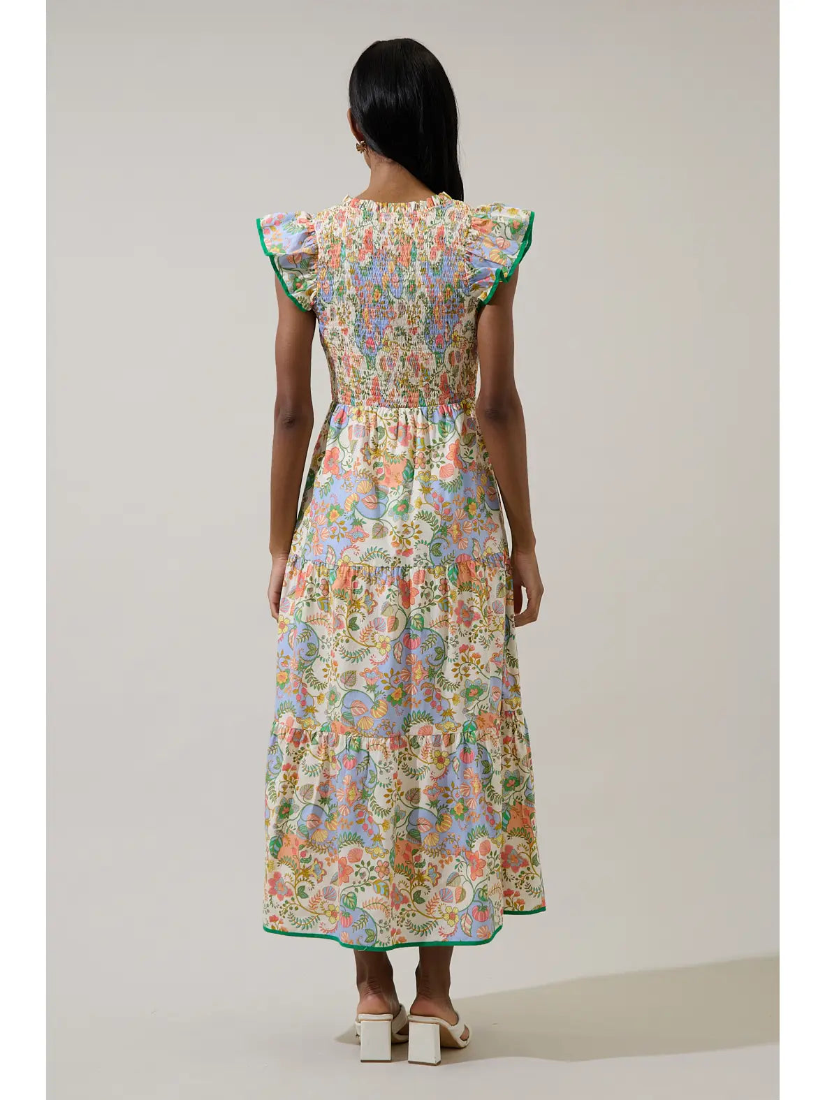 Sunfire Tiered Midi Dress Zamara Floral