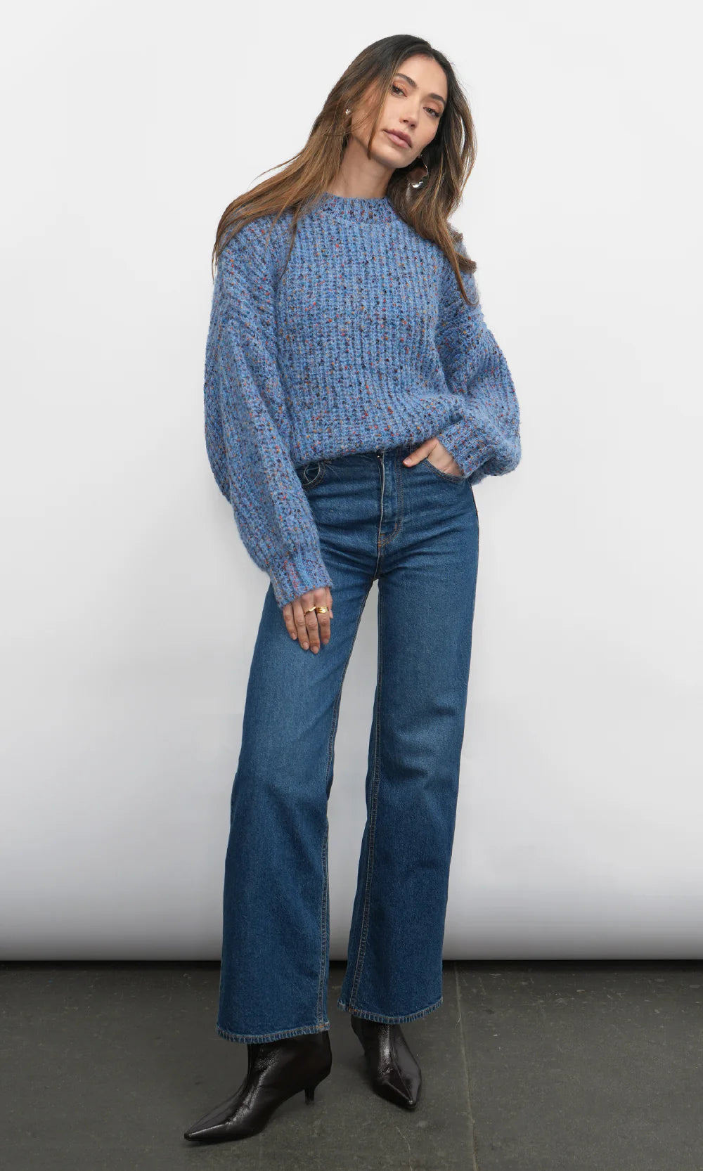 Jasper Slouchy Speckled Crew Neck Sweater