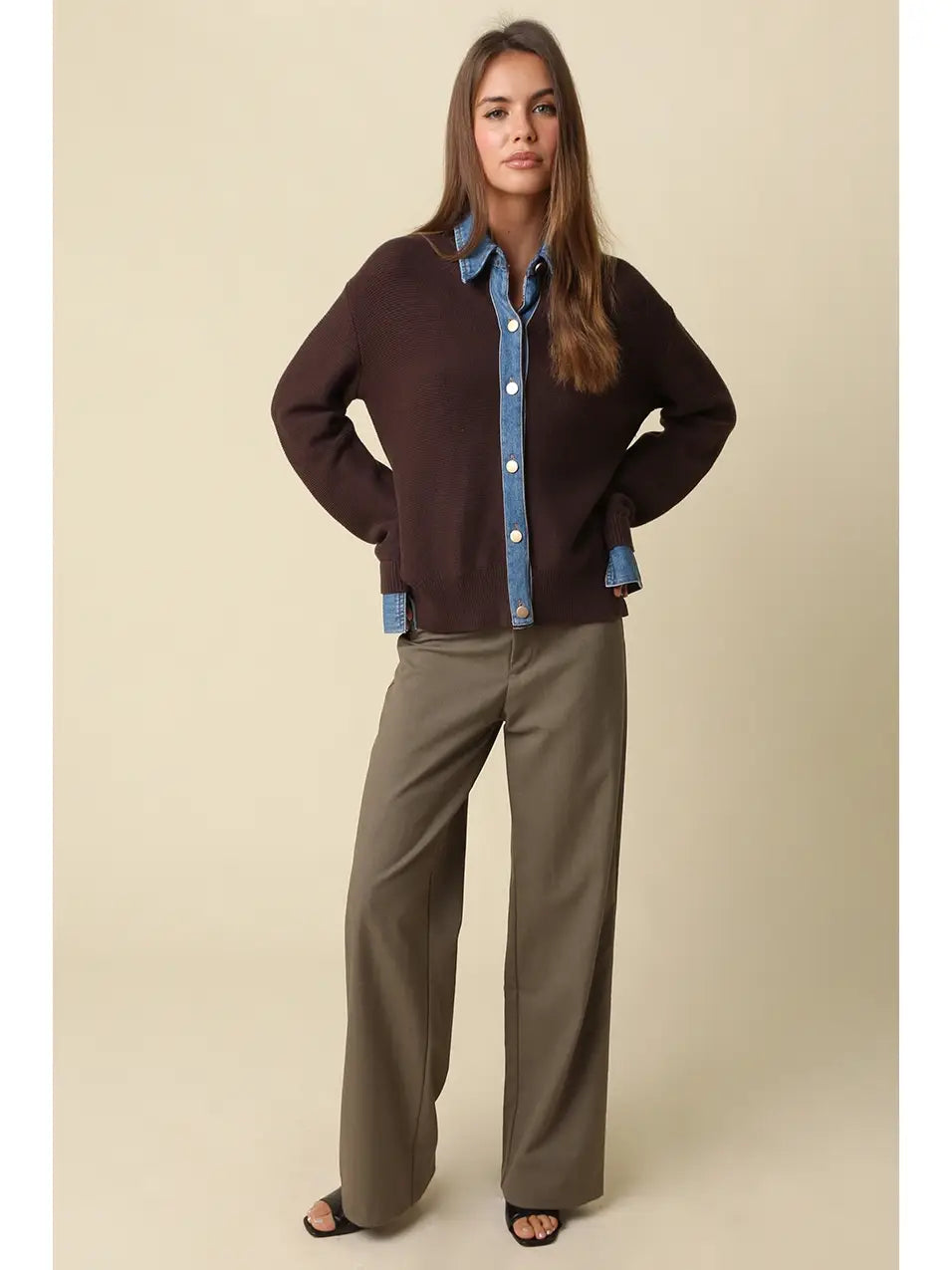 Dana Layered Look Knit Cardigan