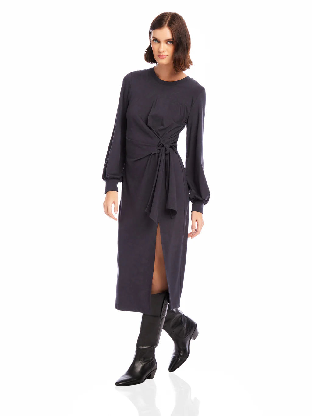 ADDIE SIDE-KNOT MIDI DRESS