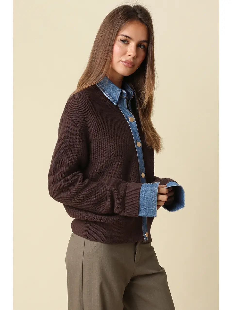 Dana Layered Look Knit Cardigan